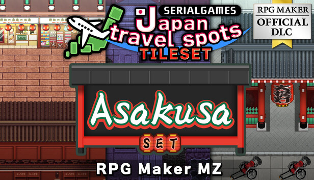 RPG Maker MZ SERIALGAMES Japan travel spots Asakusa set 精選封面