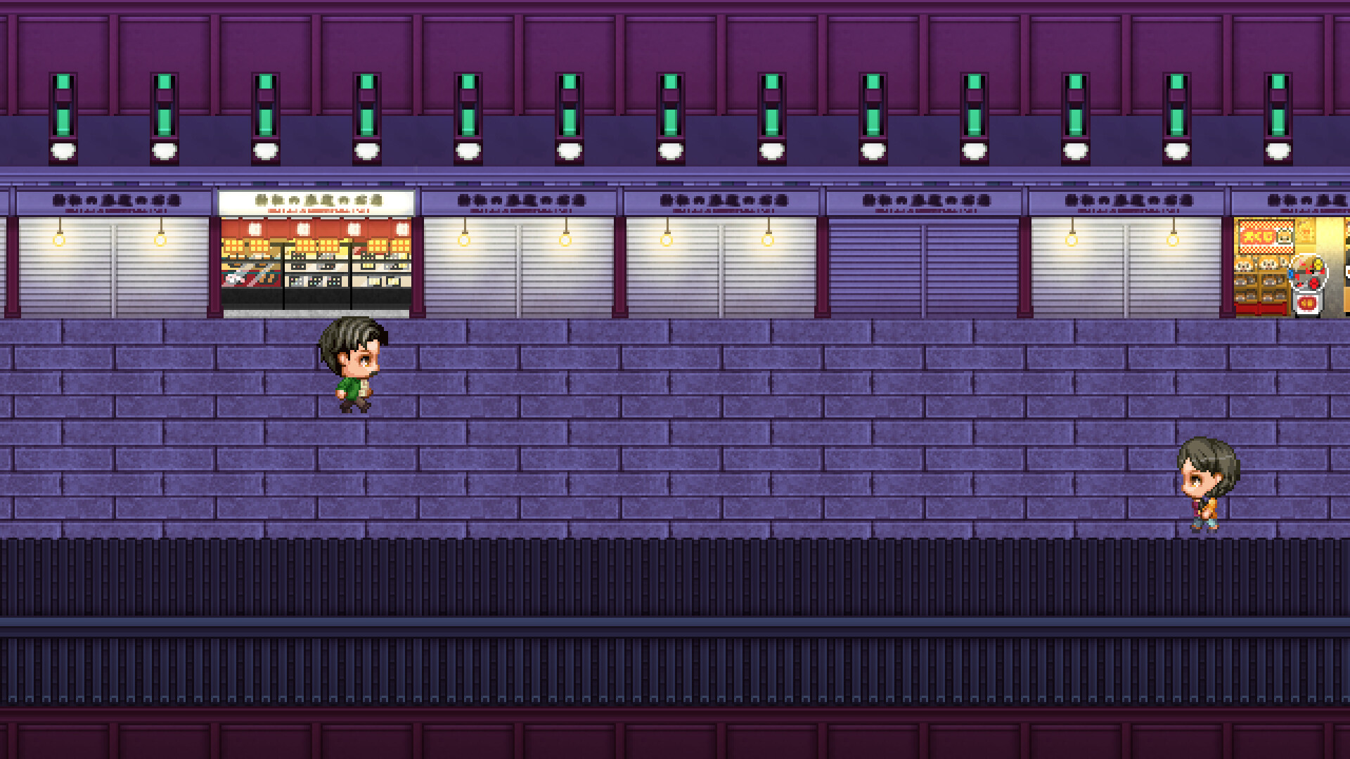 RPG Maker MZ 淺草街道日夜更替場景對比