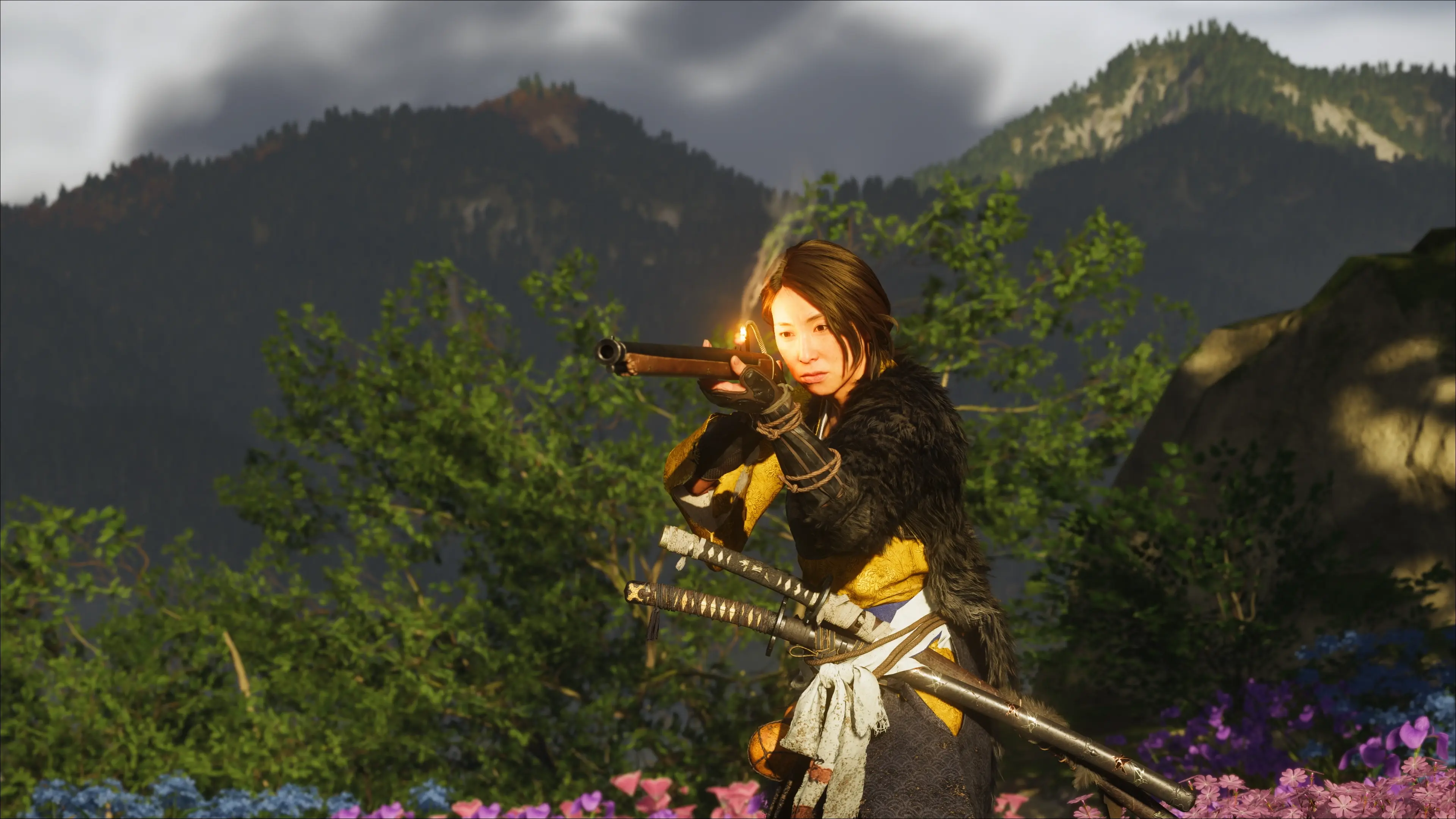 主角篤使用種子島槍瞄準敵人