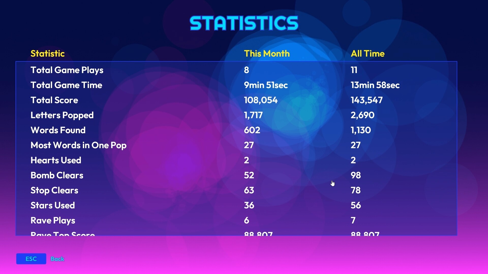 Word Rave 遊戲畫面