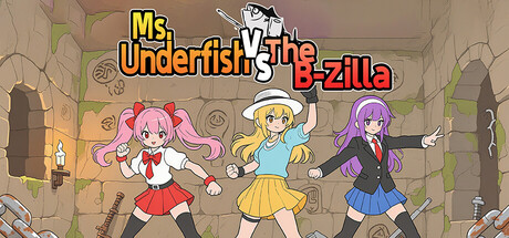 遊戲的主視覺圖，展現了卡通風格的女主角與B形狀怪物。