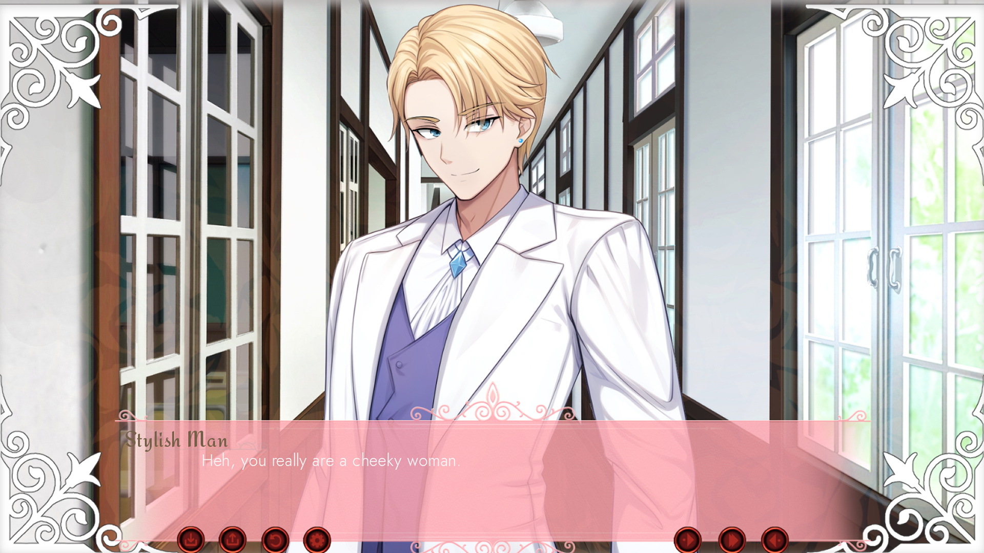 角色卡爾賽,表情傲嬌,臉頰泛紅