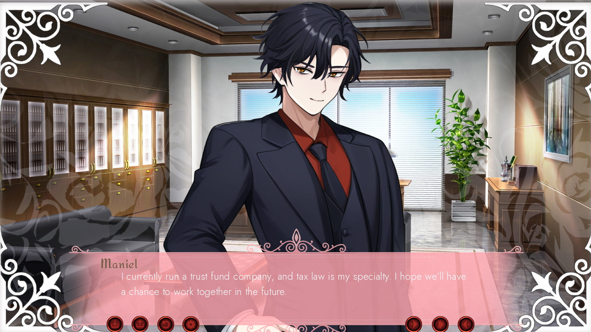 角色馬尼爾,溫柔地微笑著