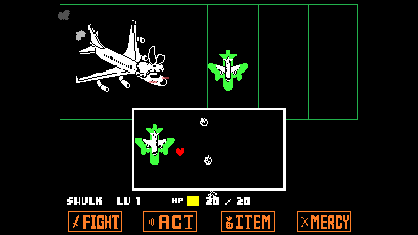 遊戲中獨特的彈幕閃避戰鬥畫面