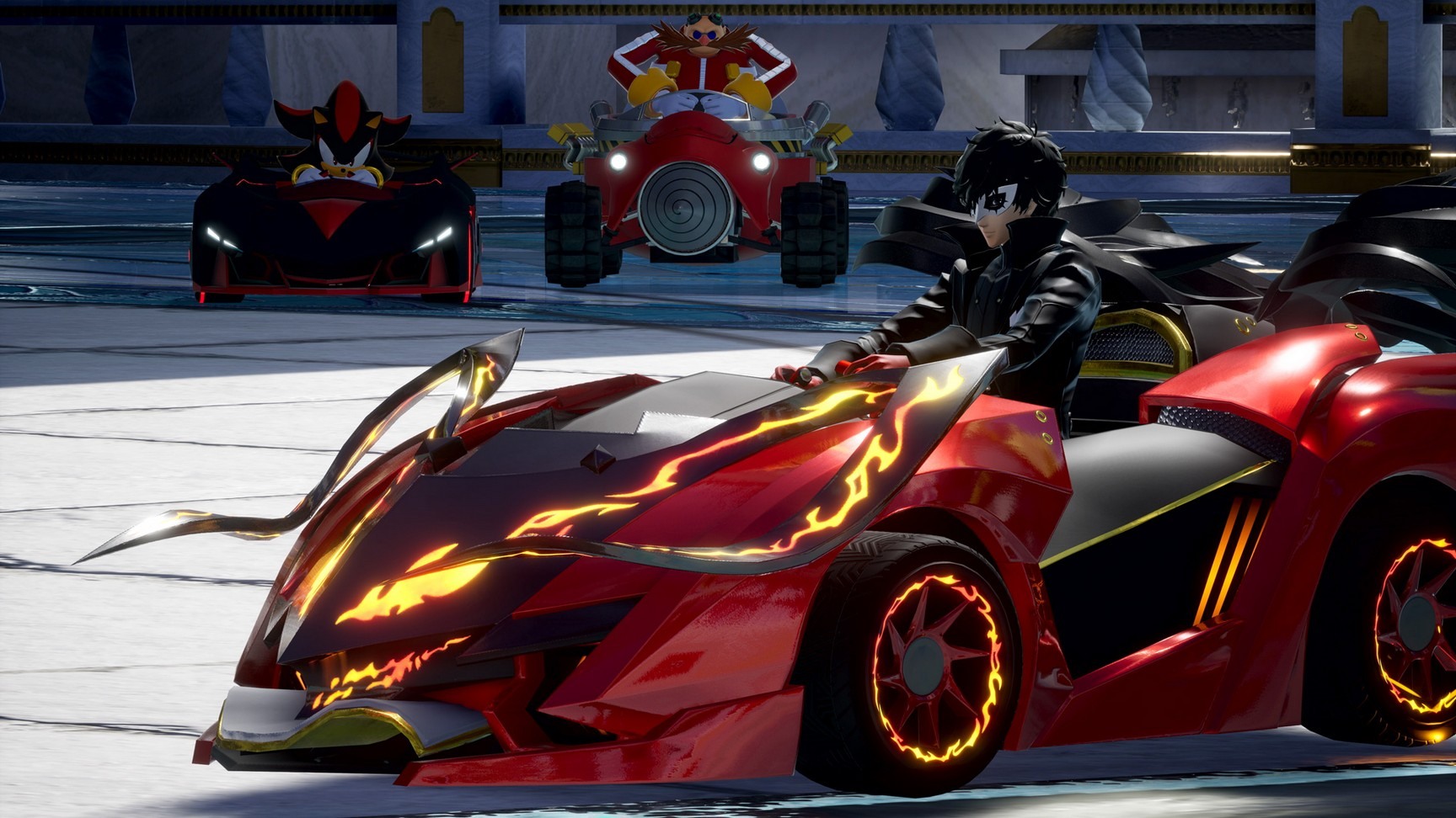 初音未來在賽道上奔馳