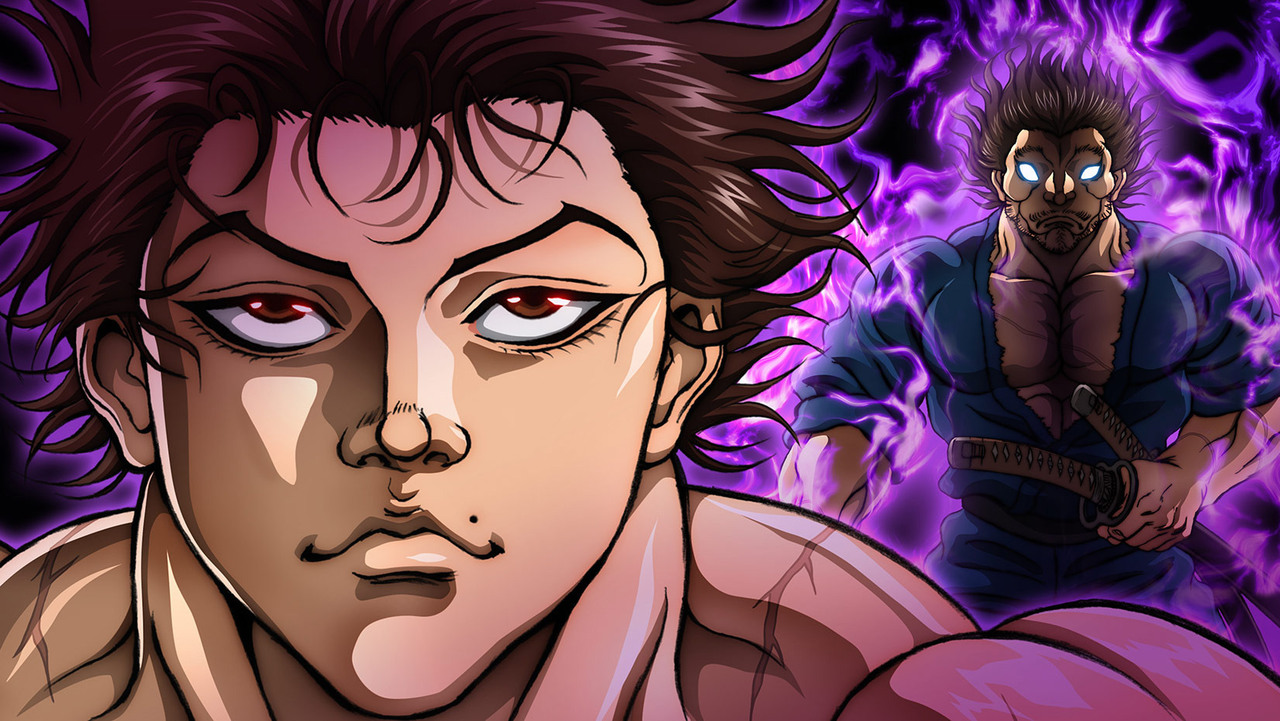 《刃牙道》主視覺圖中，宮本武藏的身影充滿壓迫感