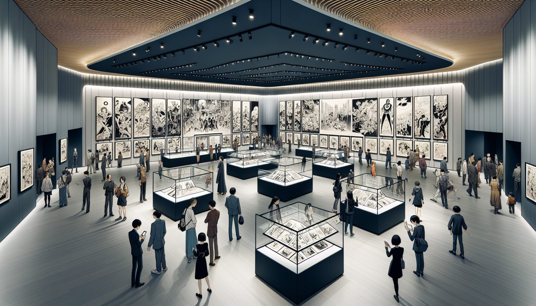 堀越耕平原畫展現場展示區側拍，精選經典場景氣氛營造