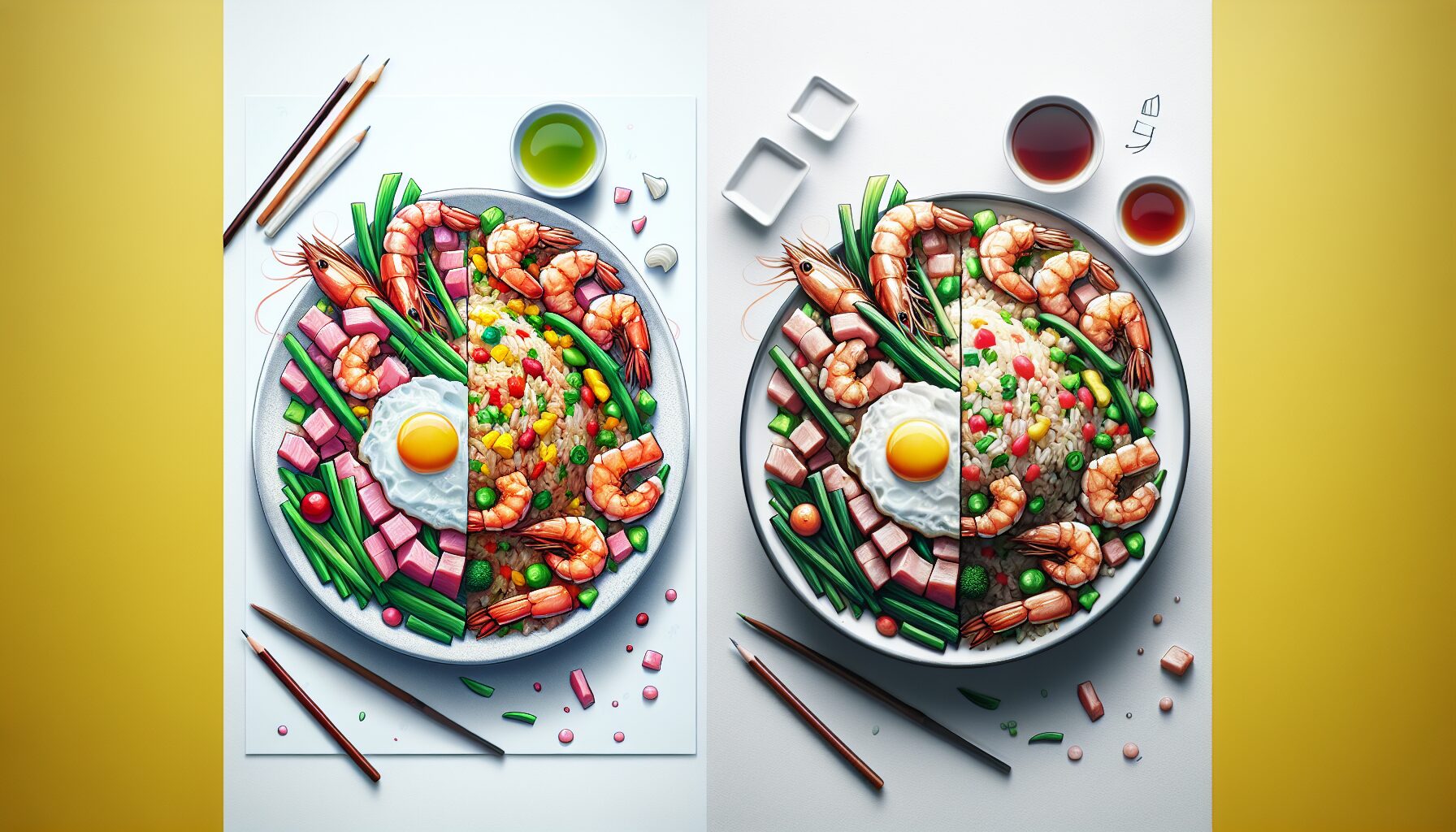 營養豐富的自製肉絲蝦仁蛋炒飯，蛋白質滿滿又色澤誘人