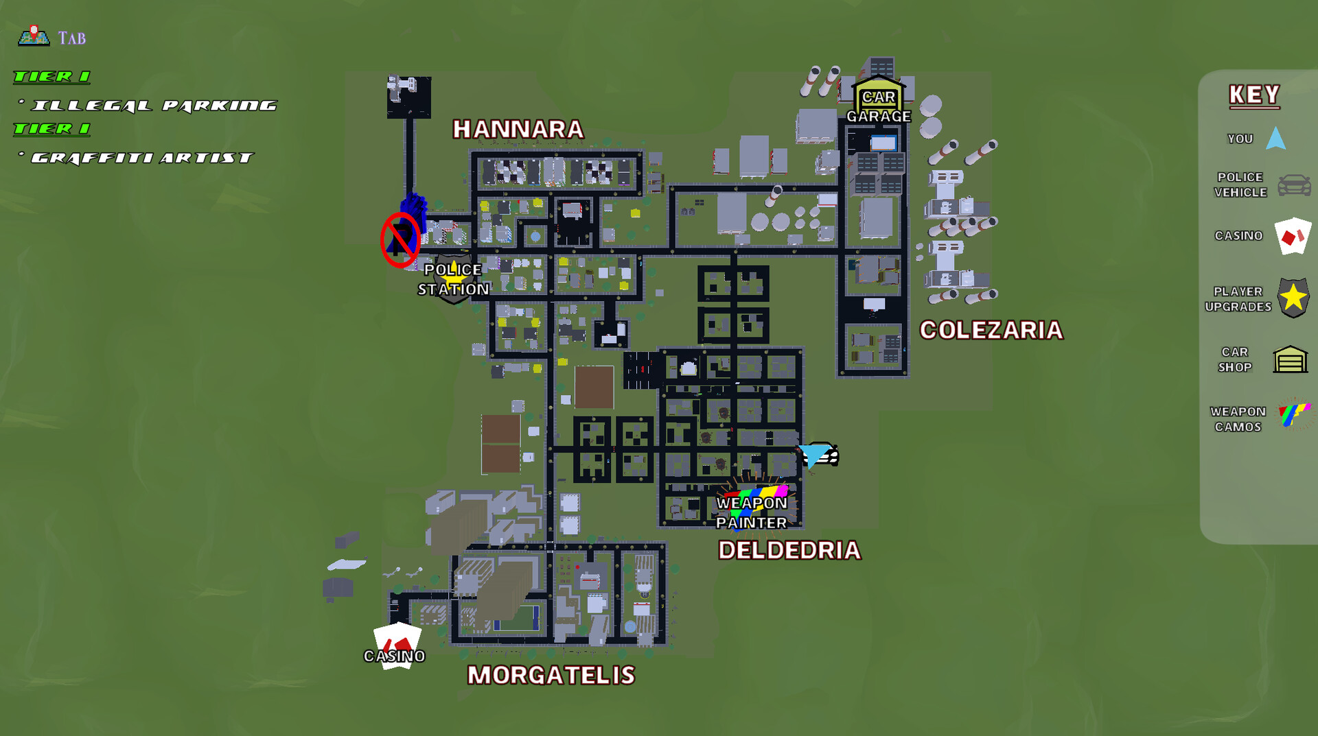 遊戲中的城市街景