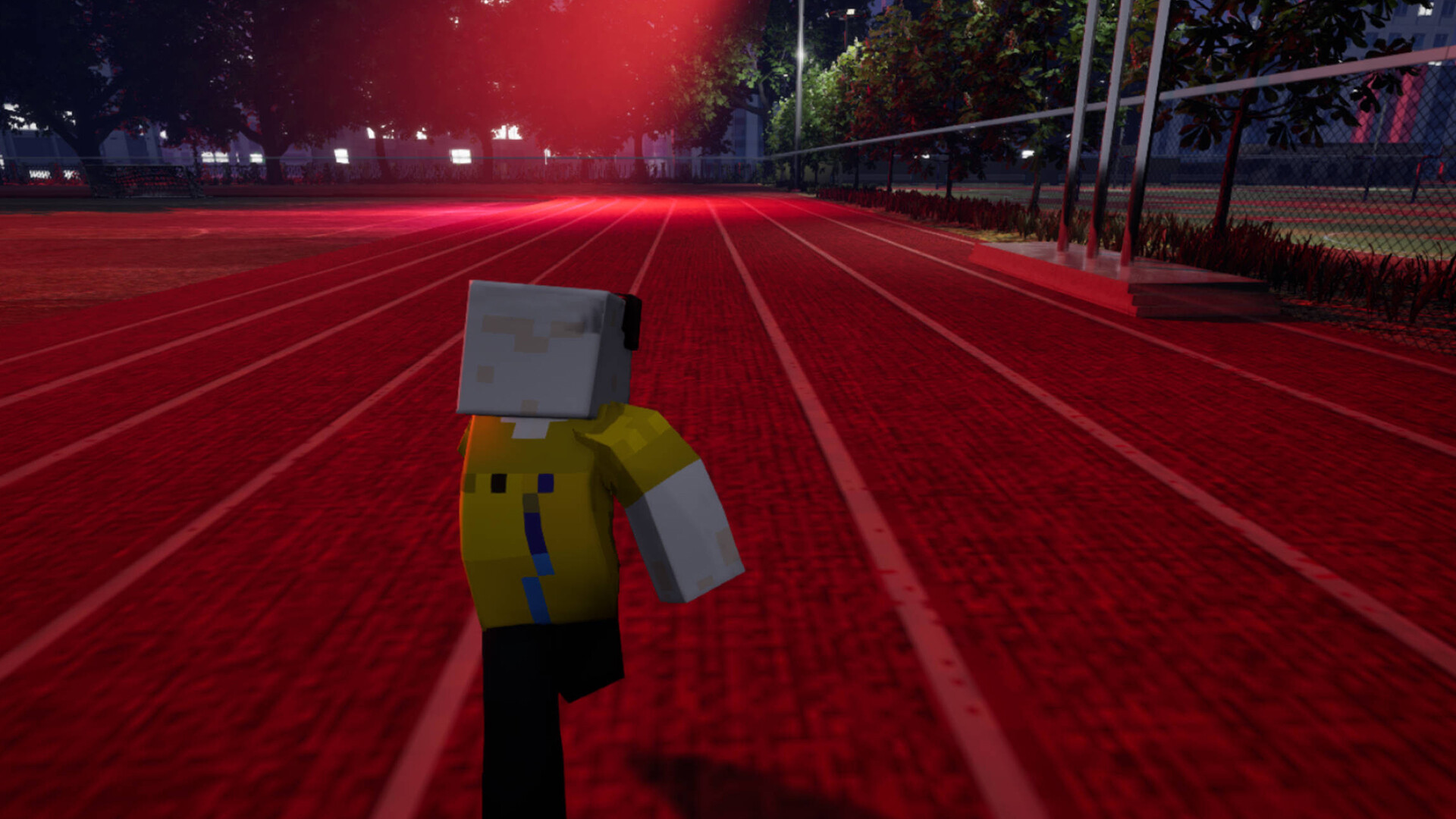 黃昏時分的校園走廊