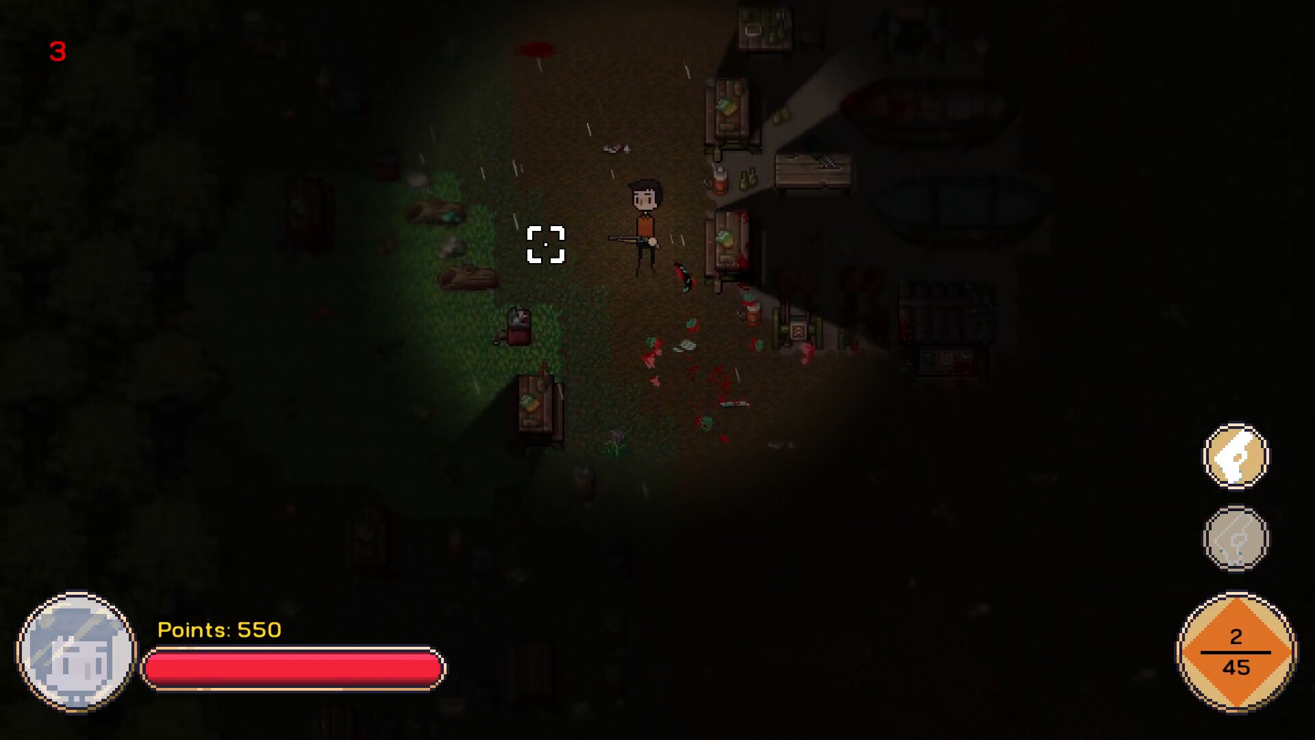 玩家在狹窄的空間中對抗蜂擁而至的殭屍群。