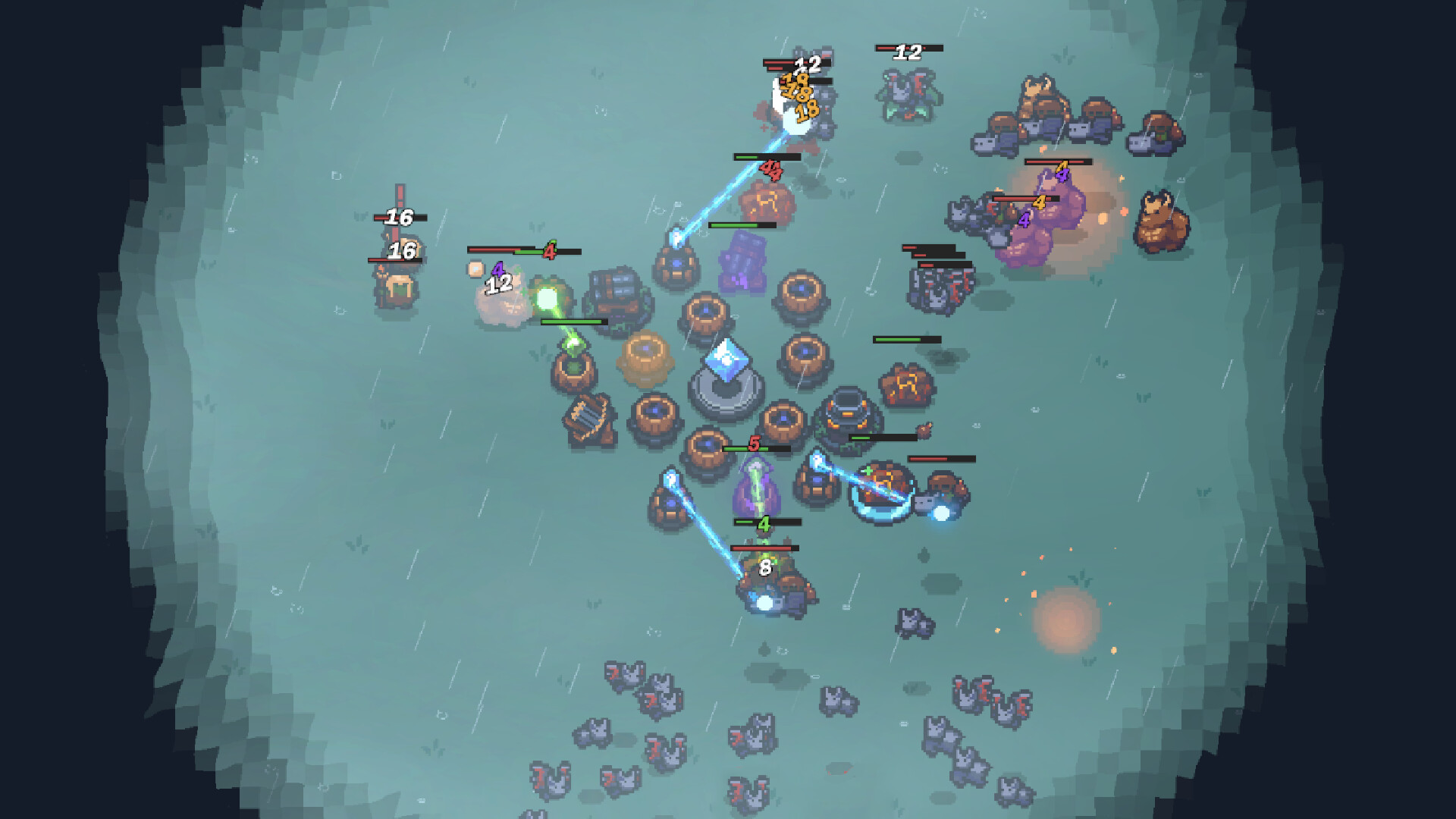 雪地地圖中，營火是維持防禦塔效率的關鍵