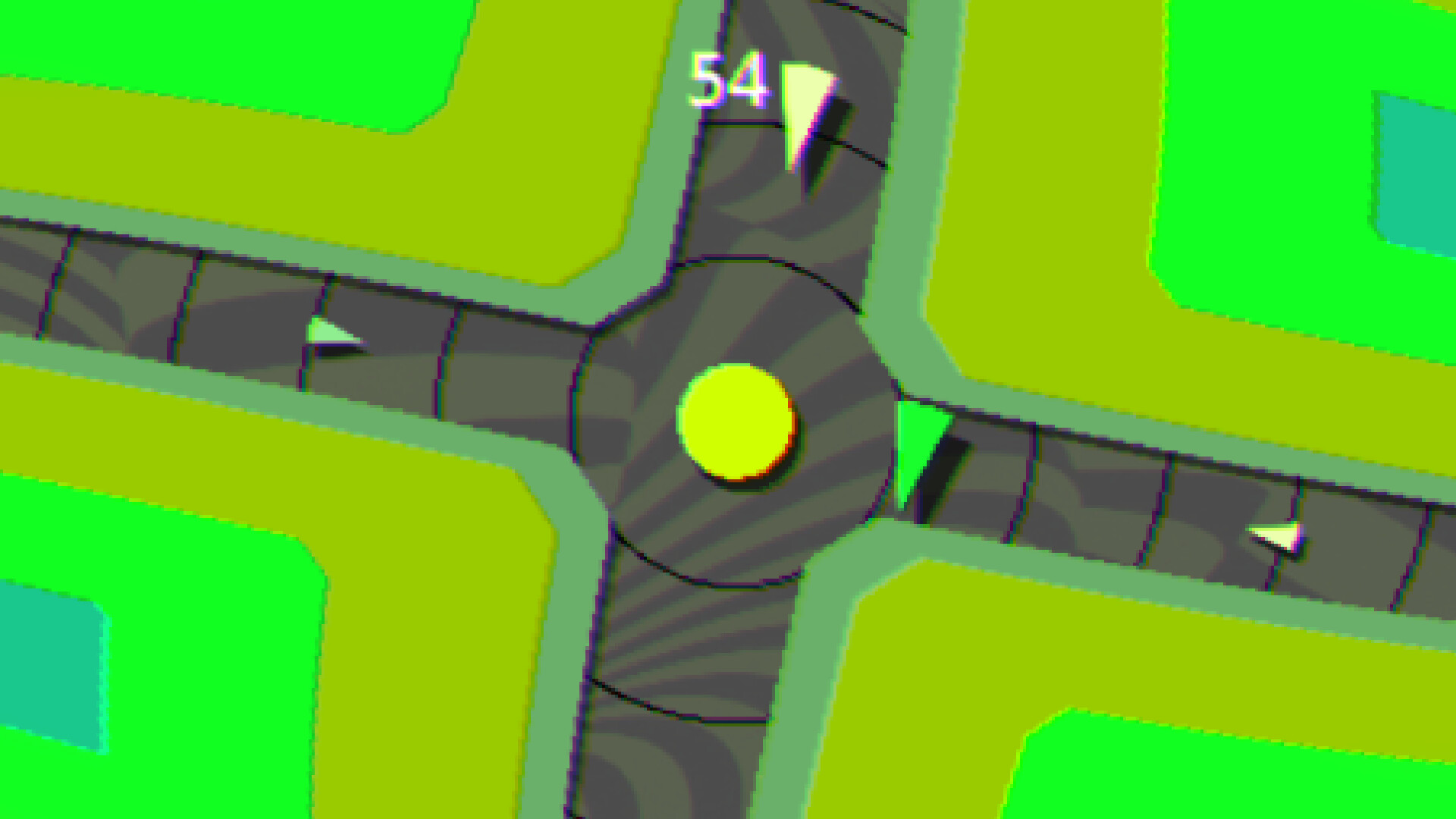 遊戲中的楔形物體以不同的顏色和方向出現