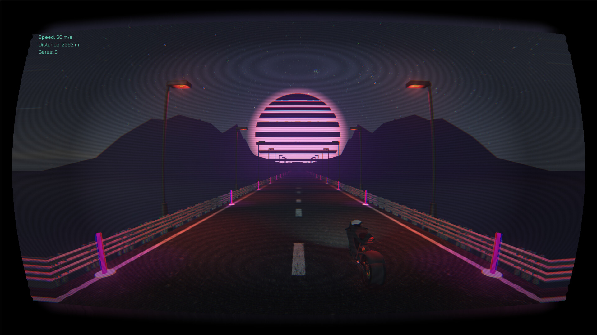 玩家需要精準地穿越發光的閘門。