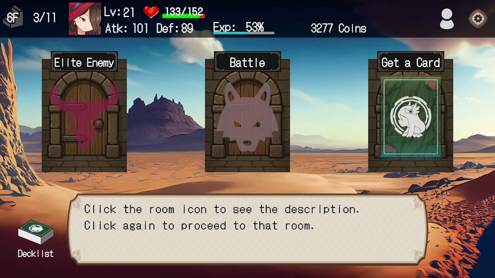 遊戲中的地圖探索介面，玩家可以選擇不同的路徑前進。