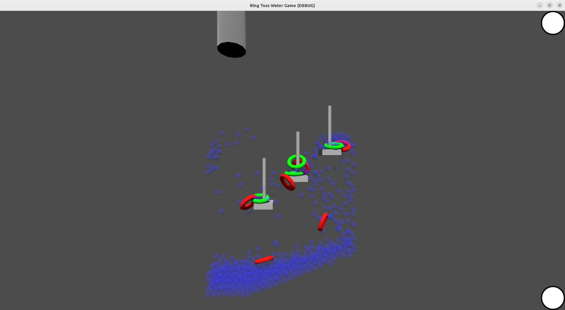 成功將圈圈套入樁腳是遊戲的唯一目標。