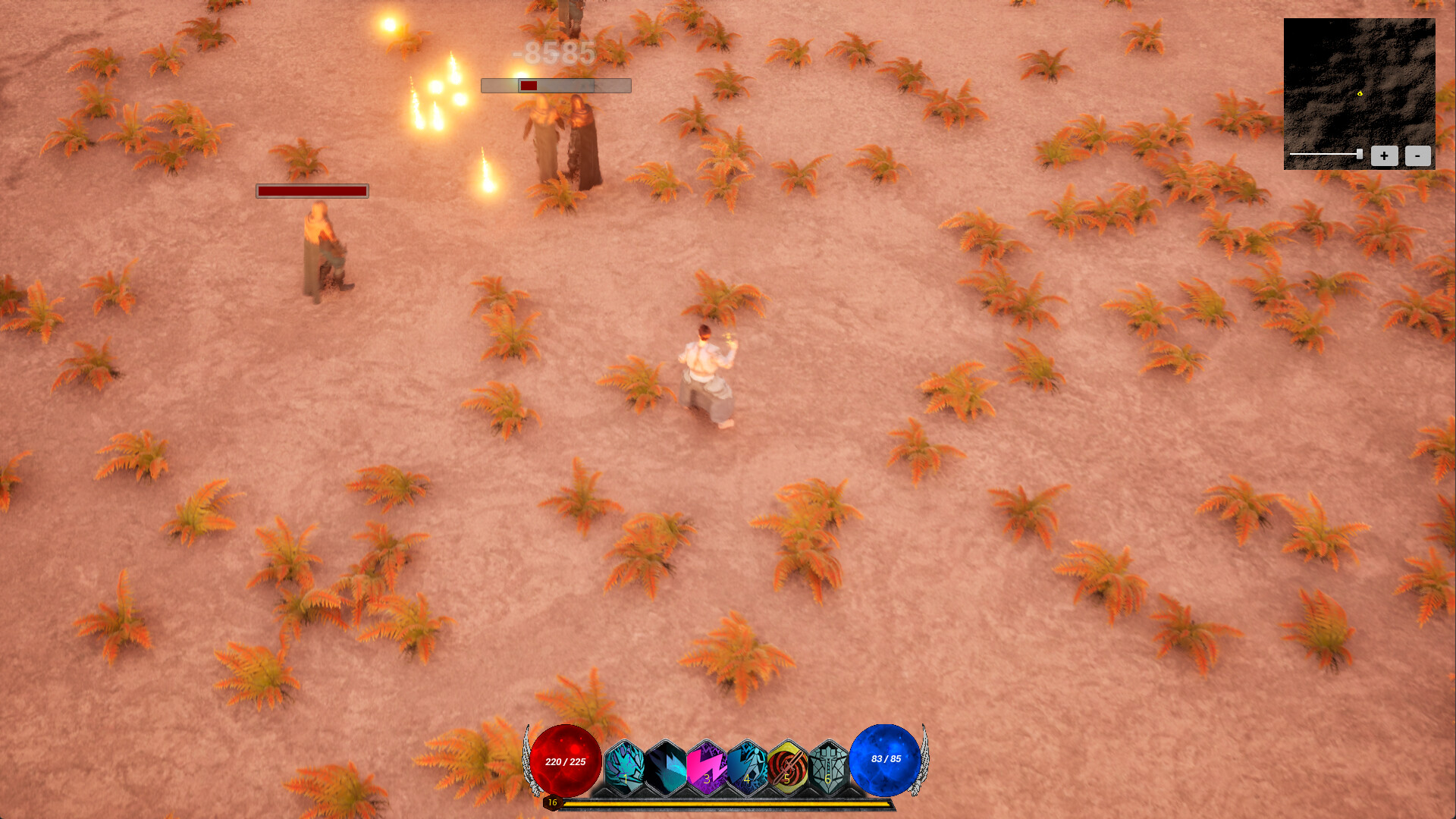 面對巨大的怪物敵人