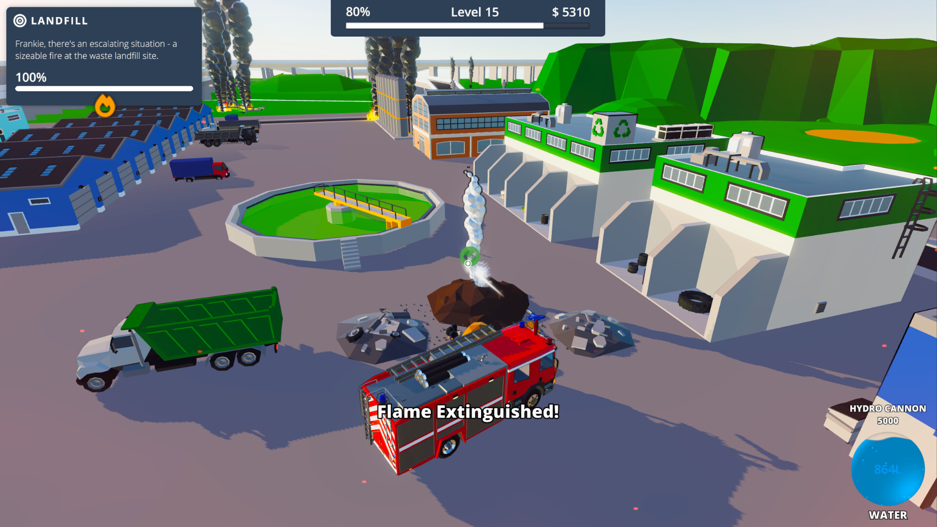 遊戲中的滅火場景