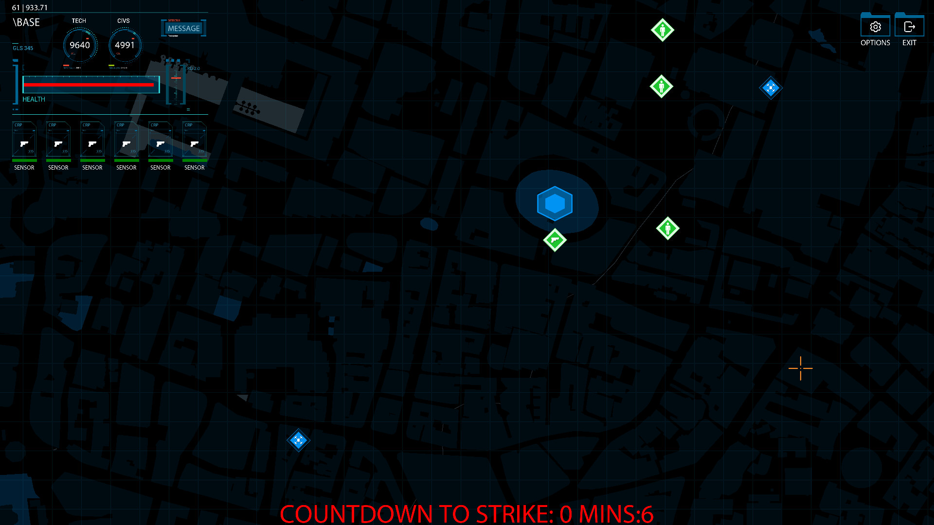 玩家指揮單位在城市廢墟中與殭屍戰鬥