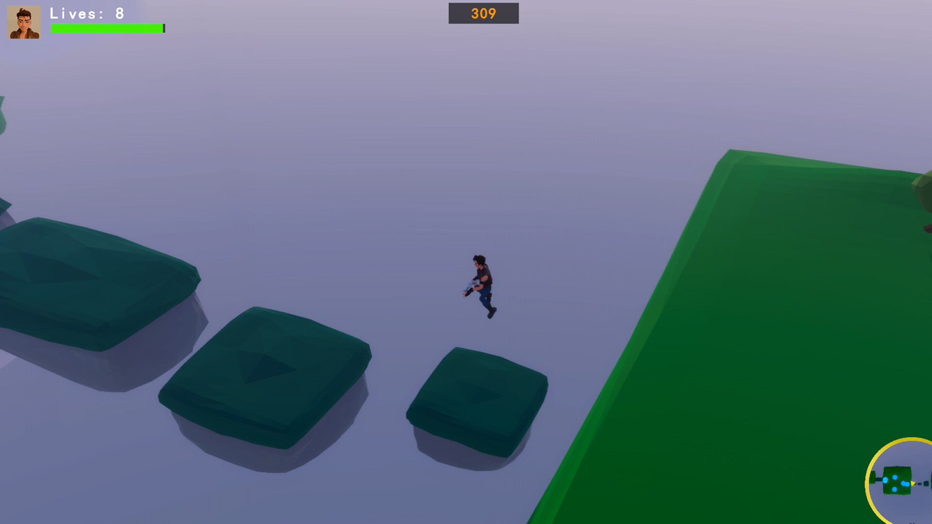 玩家在廢墟場景中與敵人展開激烈戰鬥