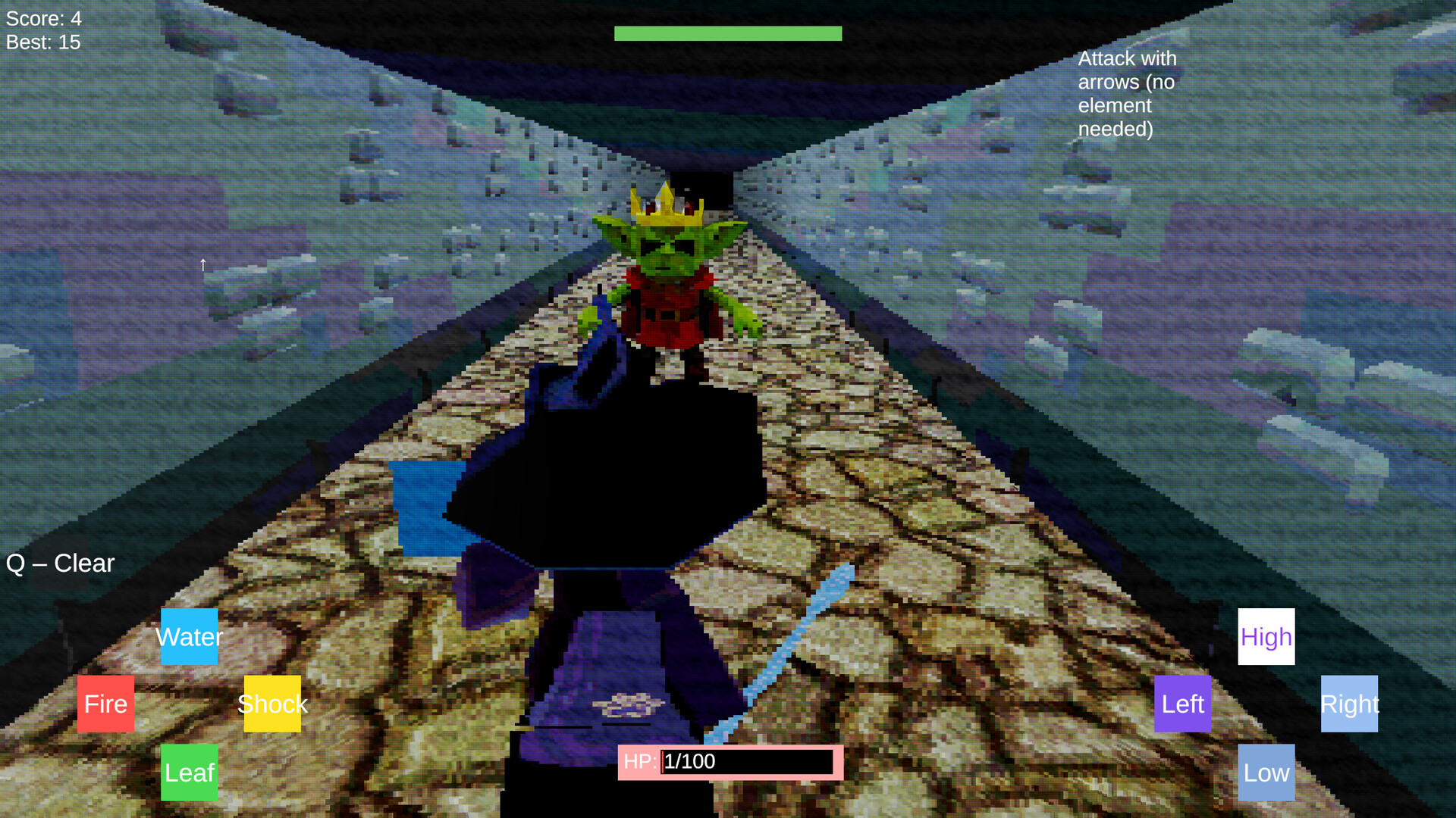 遊戲中,玩家需根據敵人身上的顏色提示選擇對應的魔法元素。