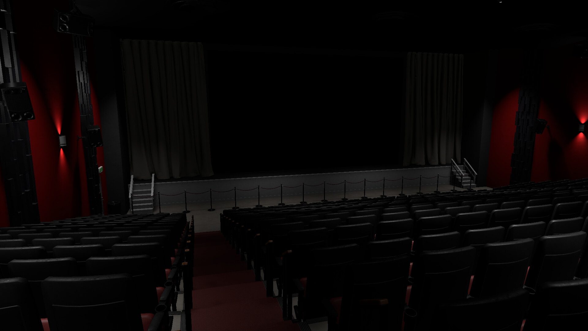 遊戲場景：空無一人的電影院大廳