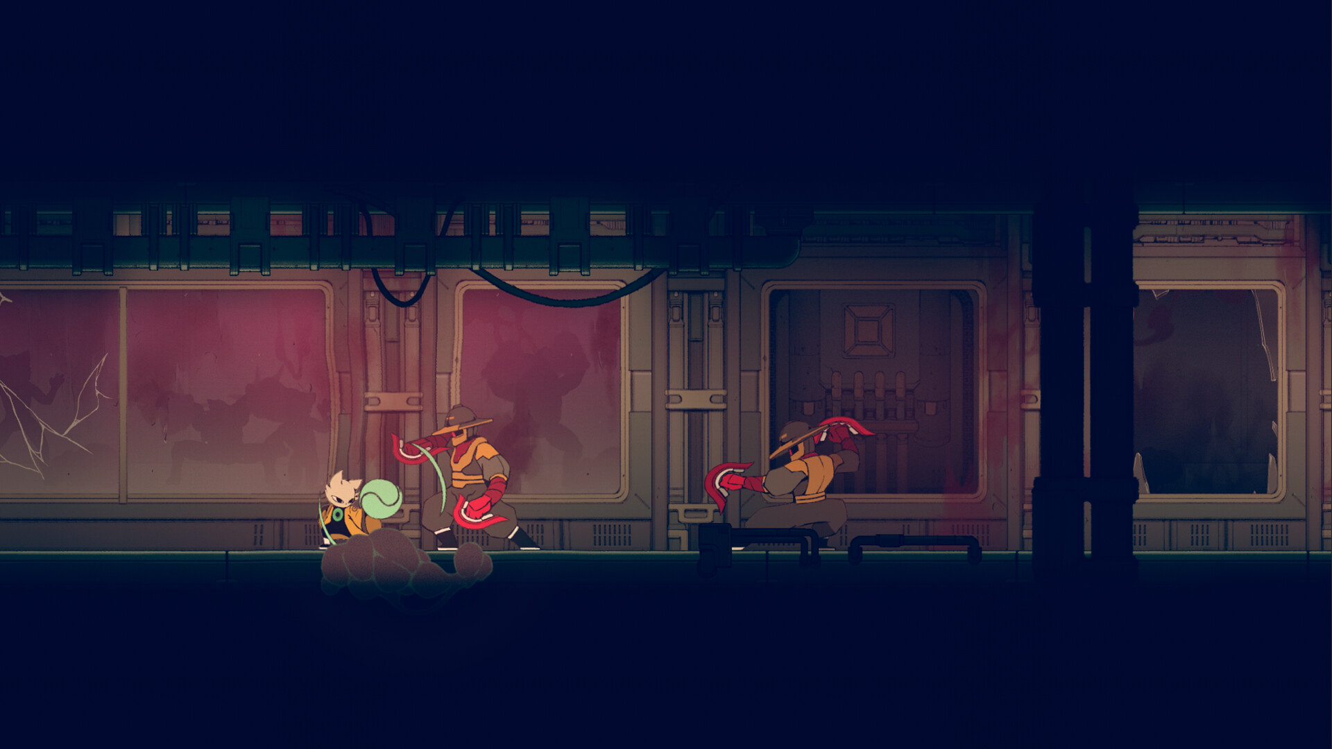 玩家扮演的羿正在與巨大的頭目戰鬥