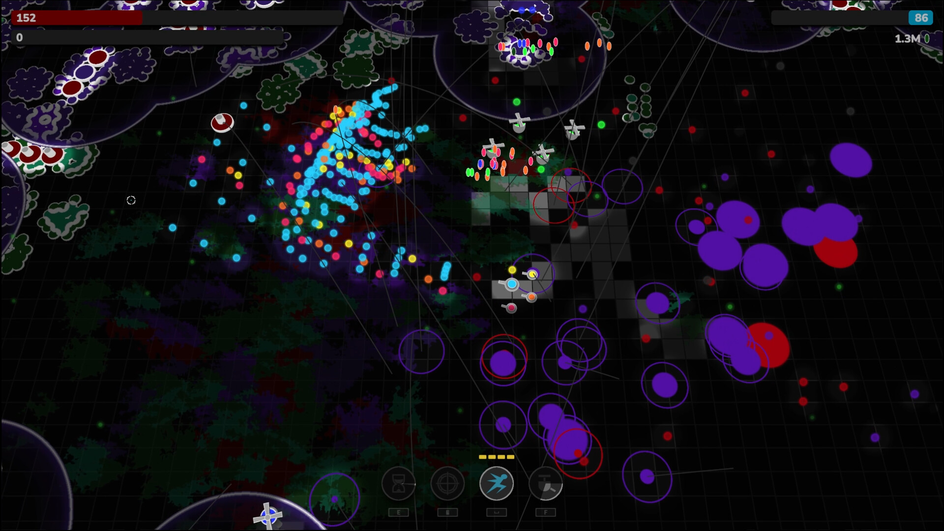 遊戲初期,玩家需要在稀疏的彈幕中求生