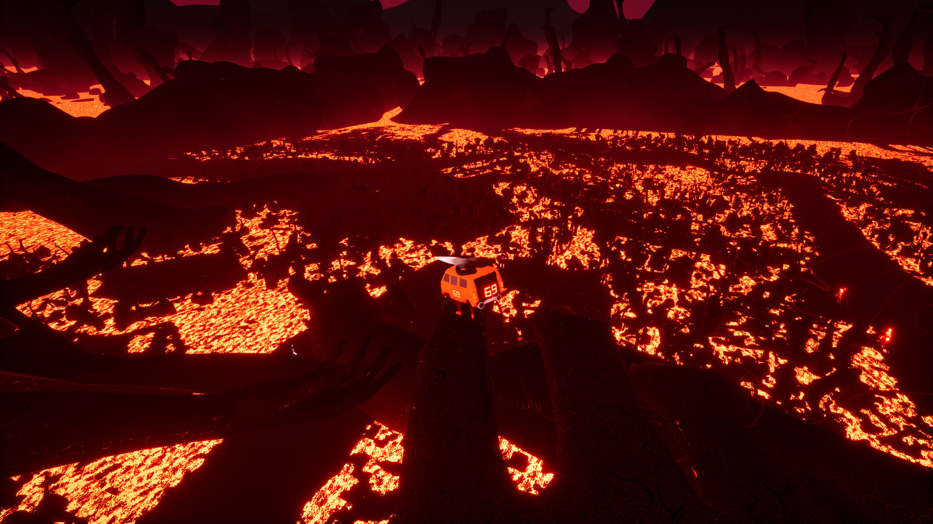 貨車在空中飛行的場景