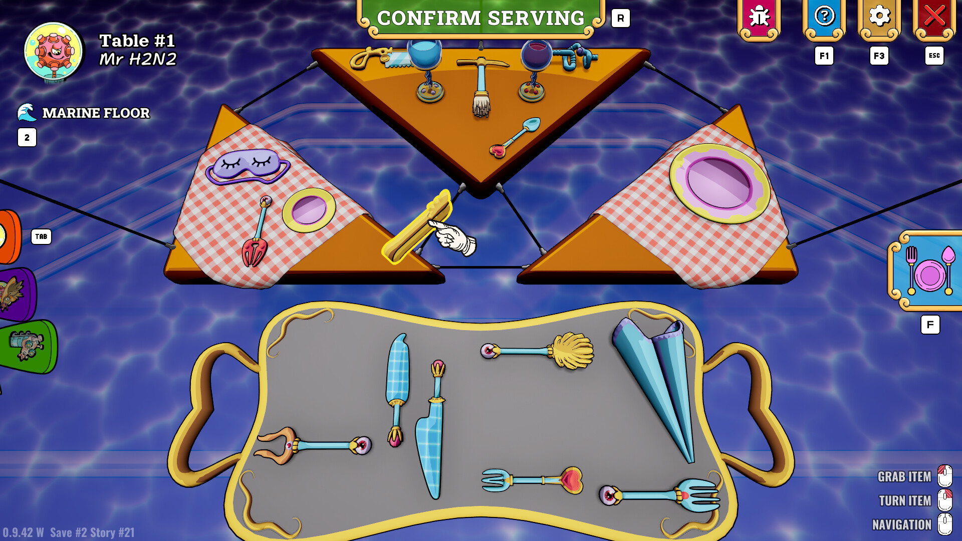 在復古未來風格的餐廳中服務客人