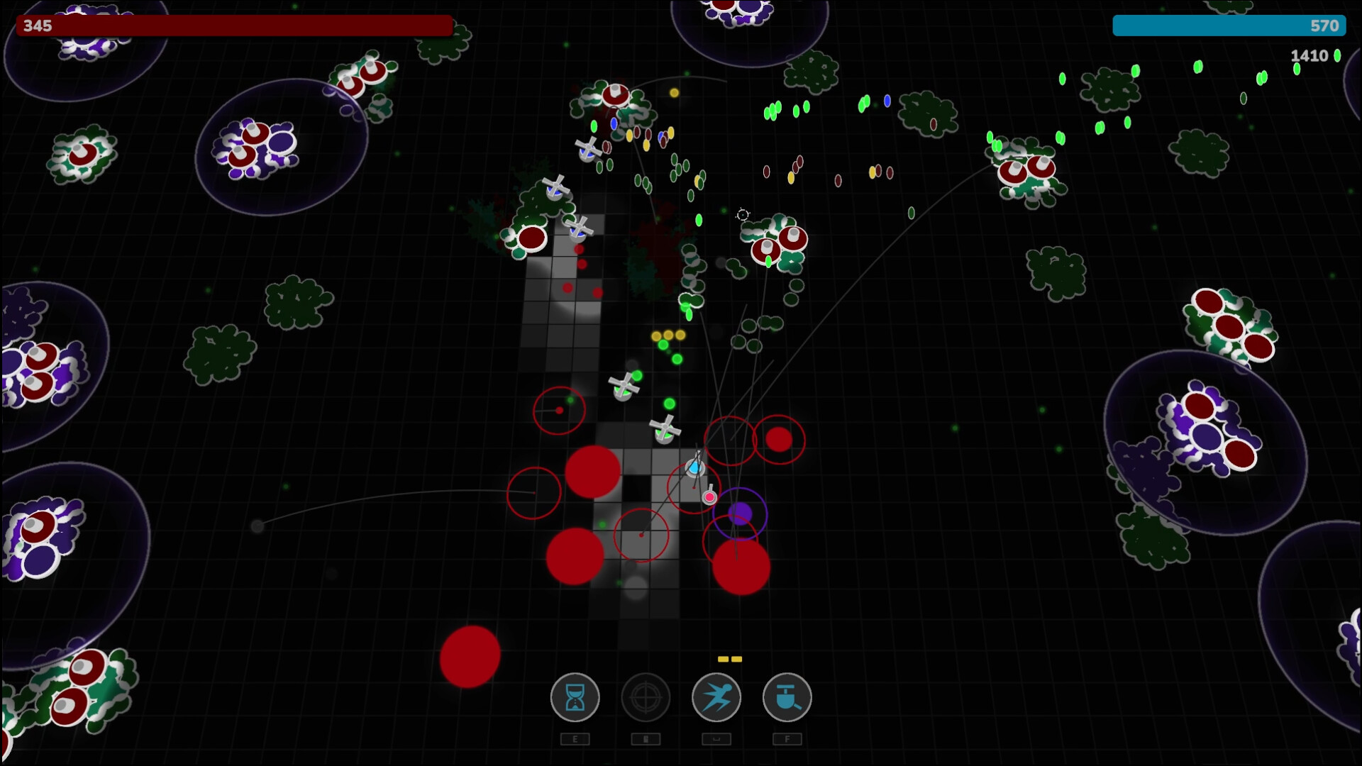 遊戲畫面簡潔,讓玩家能專注於閃避彈幕