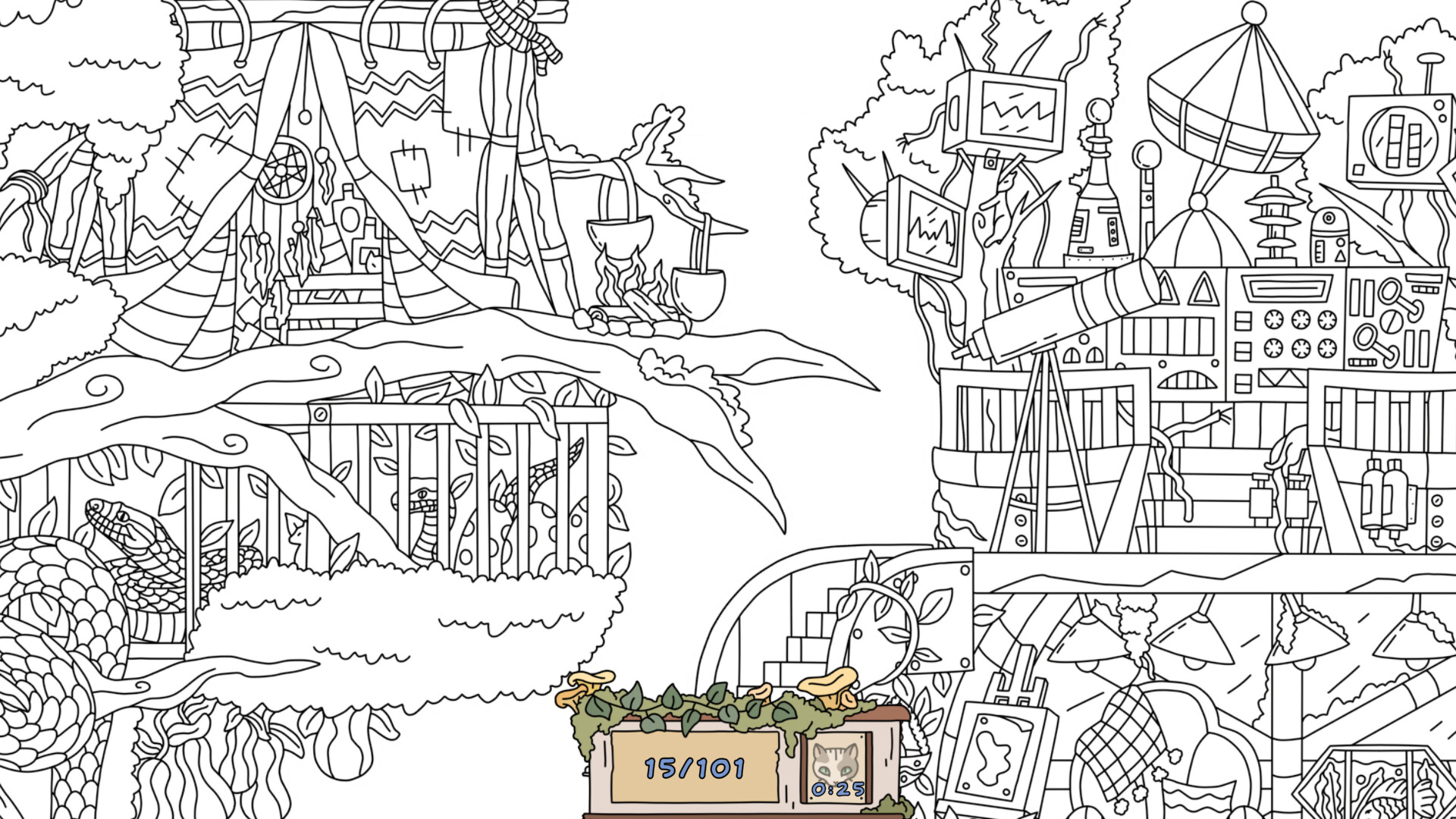 充滿細節的魔法樹世界