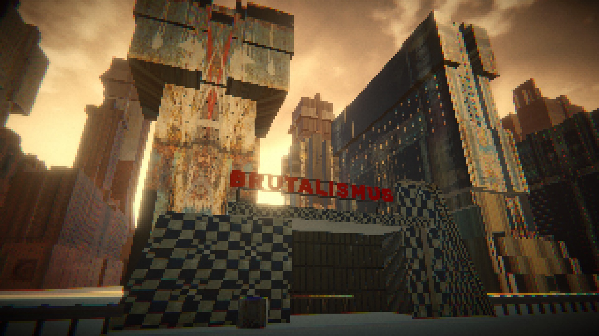 高聳的結構與光影交錯