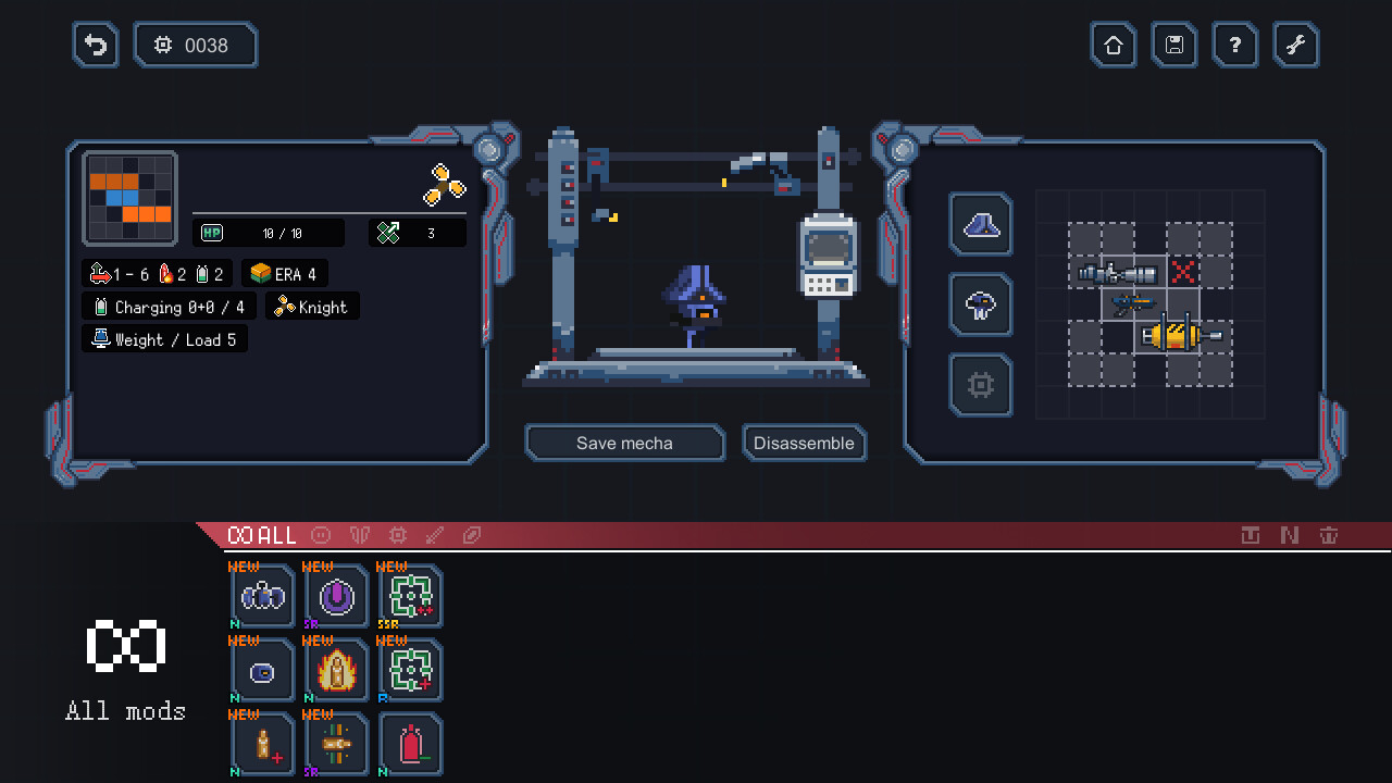豐富的機甲零件與自訂介面