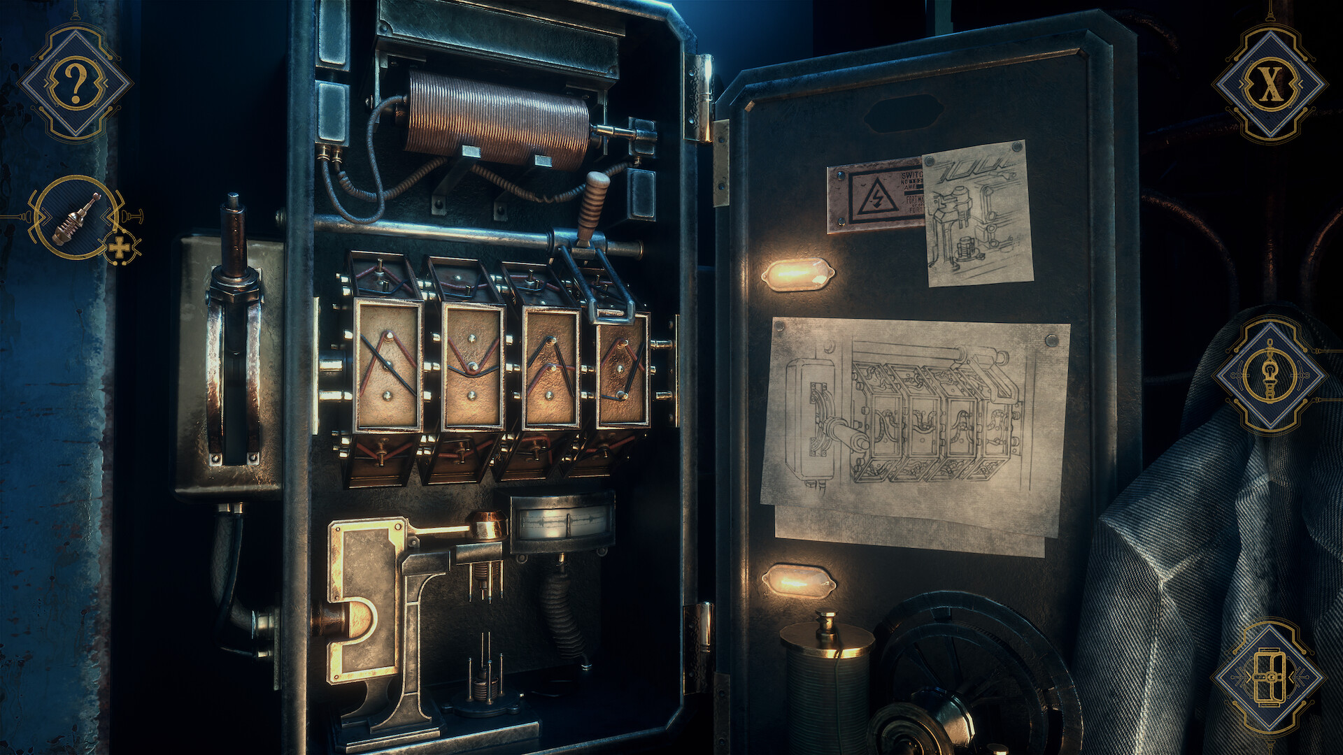 特斯拉之家遊戲場景，展示了充滿神秘氛圍的實驗室。