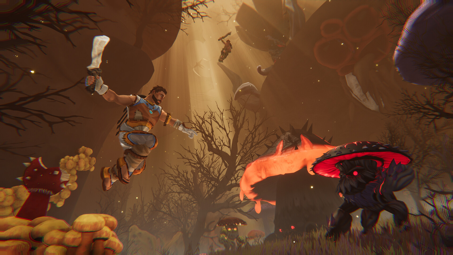 與真菌腐化的怪物戰鬥