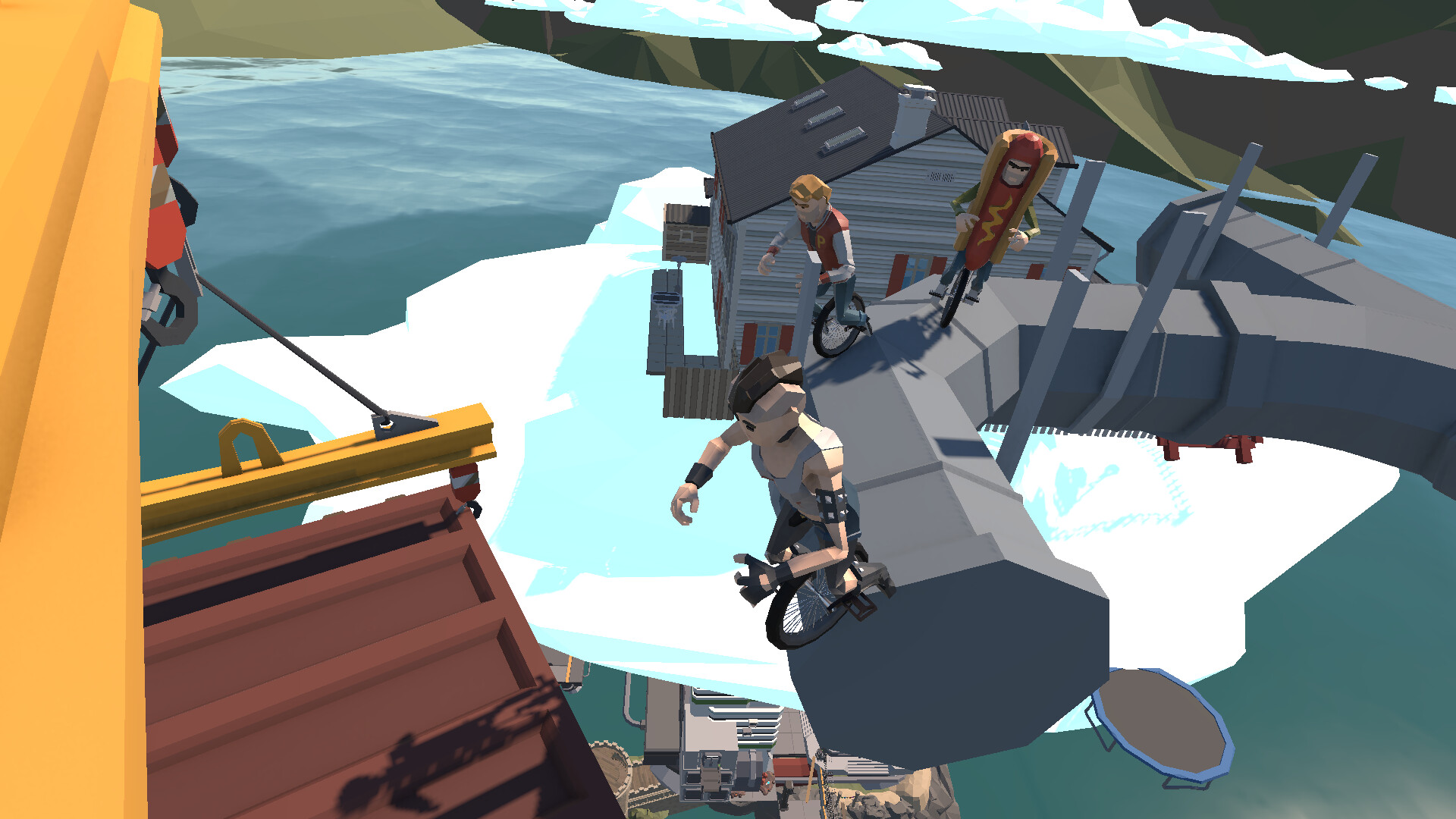 一個角色從高處墜落的瞬間