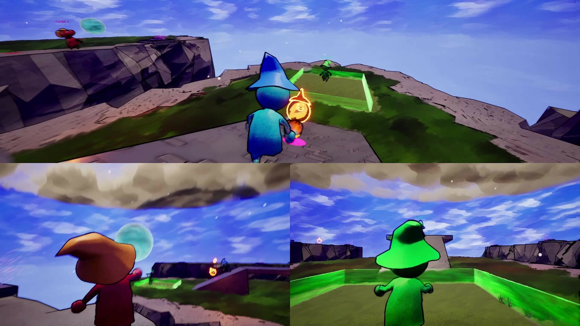 在空中施放法術的巫師