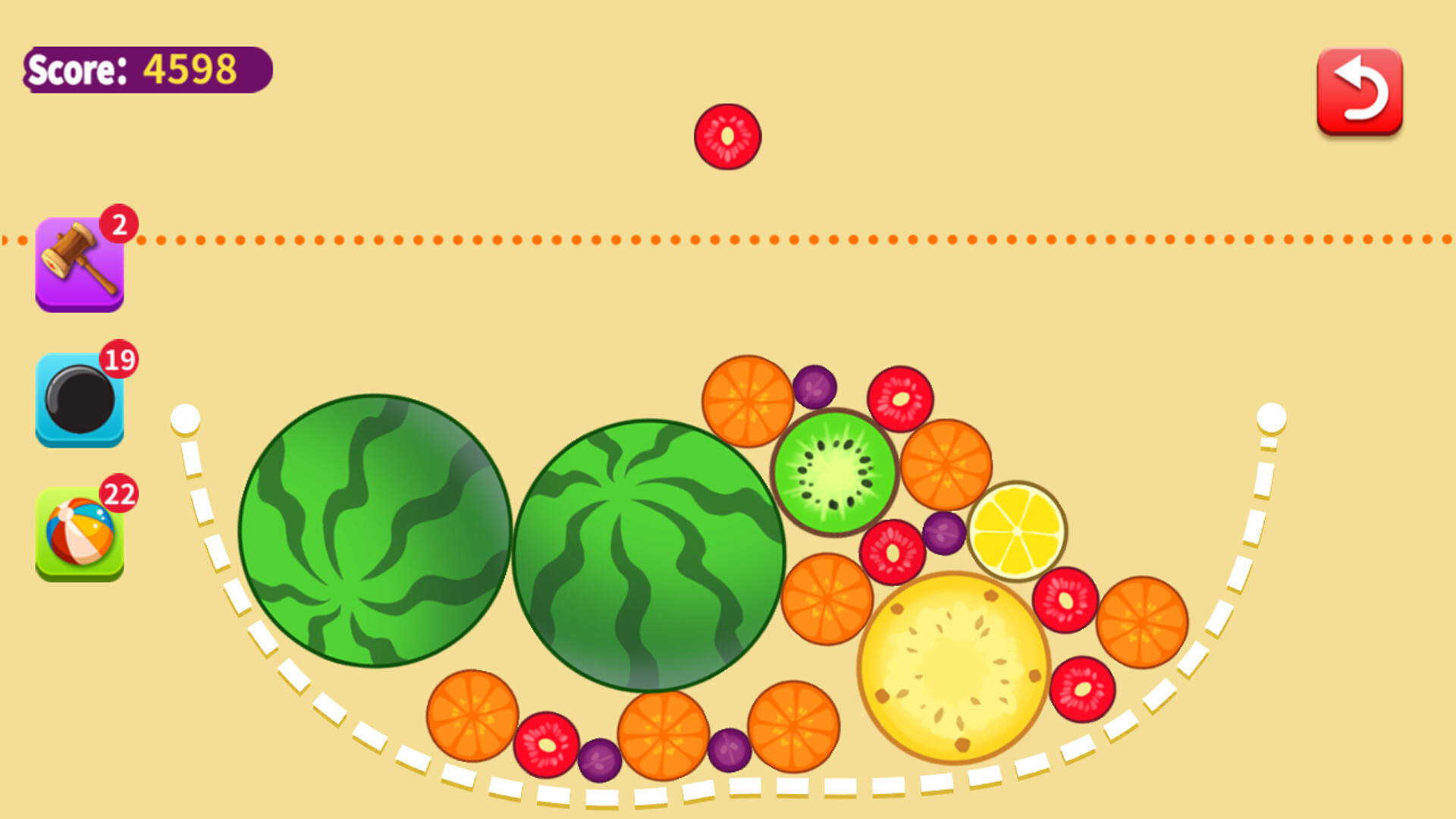 遊戲擁有色彩鮮豔的水果與簡潔的介面