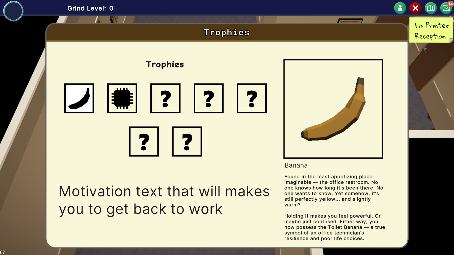 玩家角色與同事在辦公室內互動
