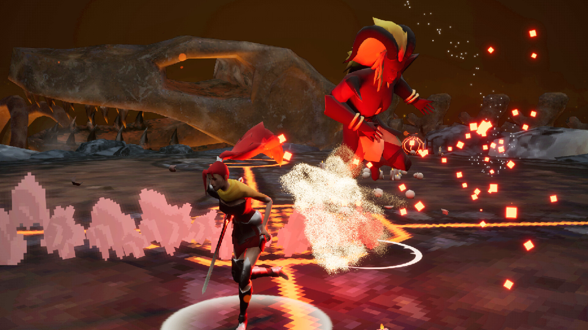 遊戲中的場景，帶有濃厚的復古3D風格。