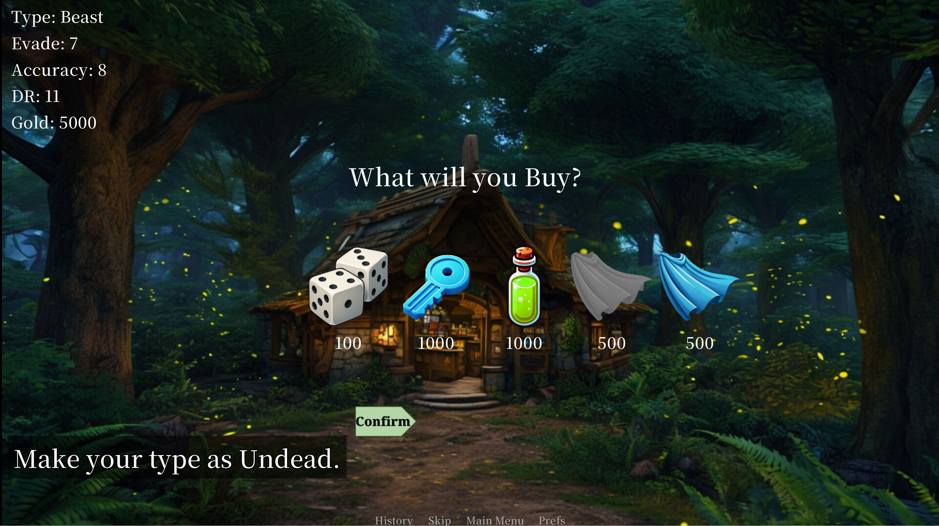 遊戲中的角色狀態與裝備介面。