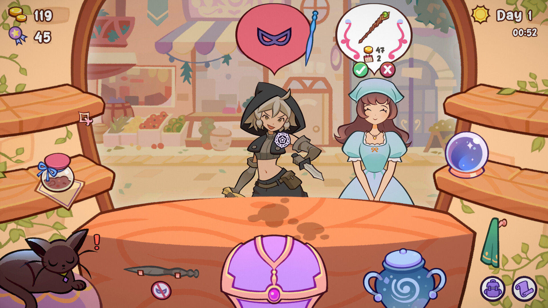 玩家在寧靜的庇護所花園中種植魔法植物。