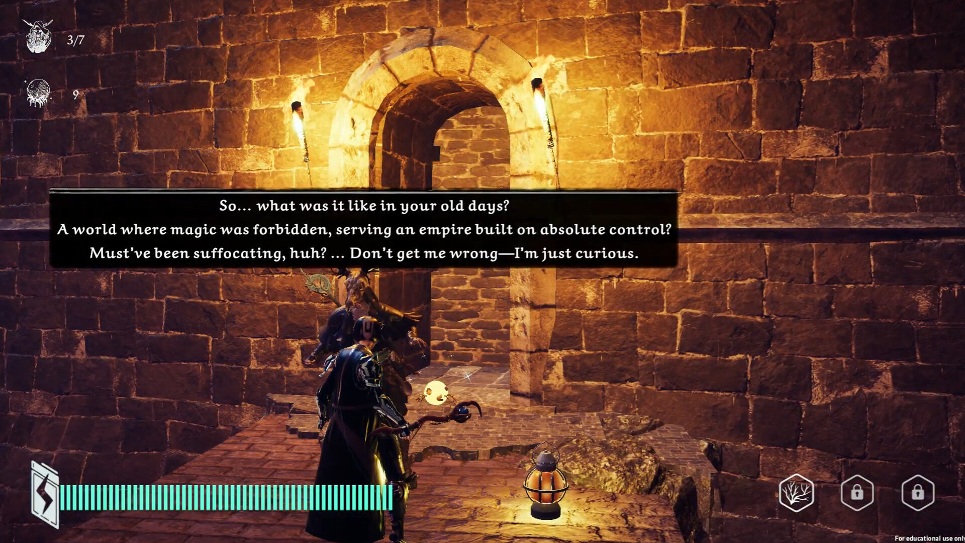 主角面對巨大的魔法結構，展現遊戲的史詩感