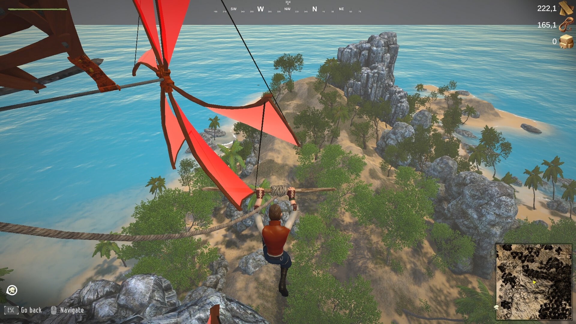 遊戲開始時玩家身處的島嶼環境