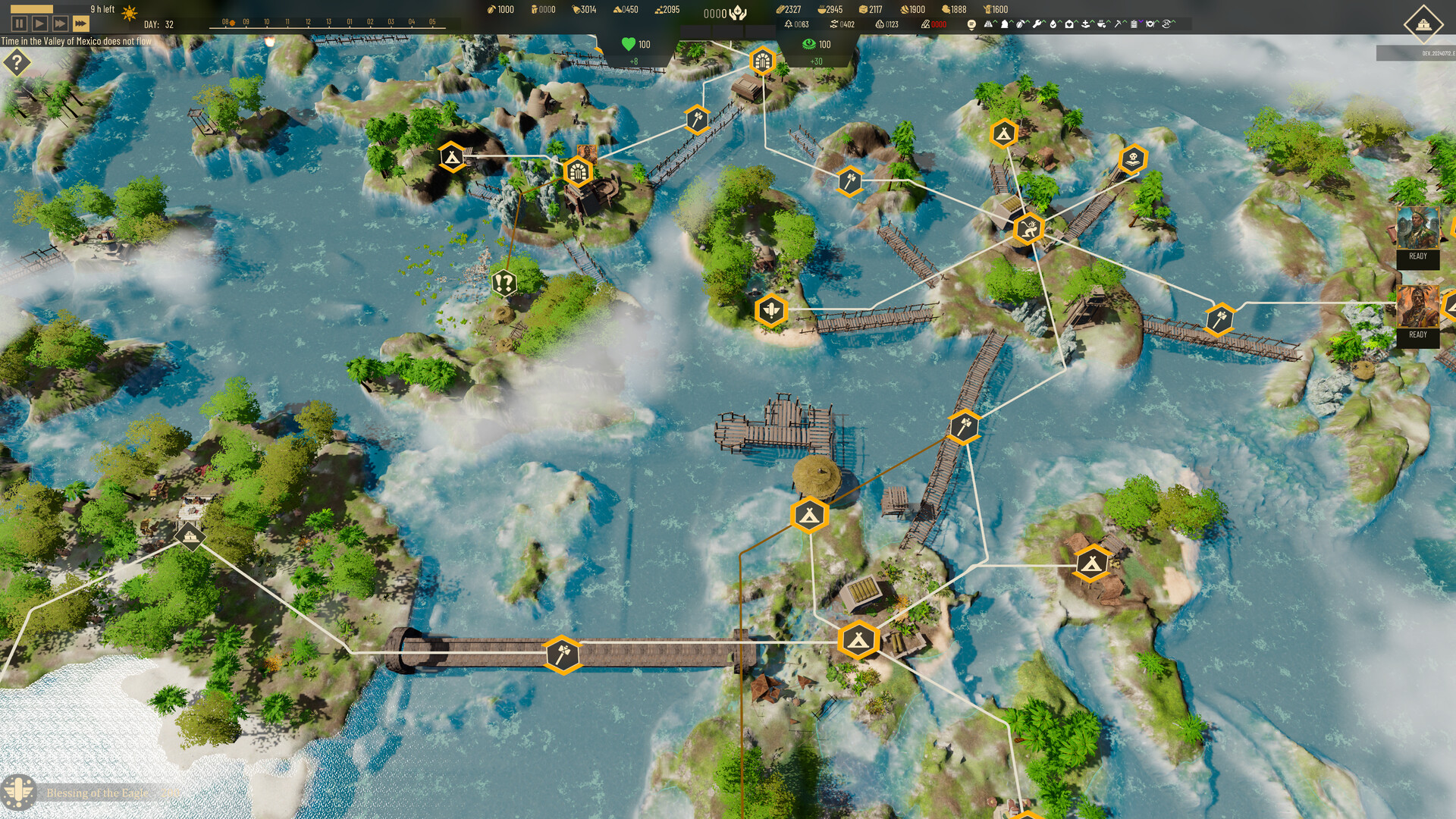 阿茲特克風格的建築與水道規劃