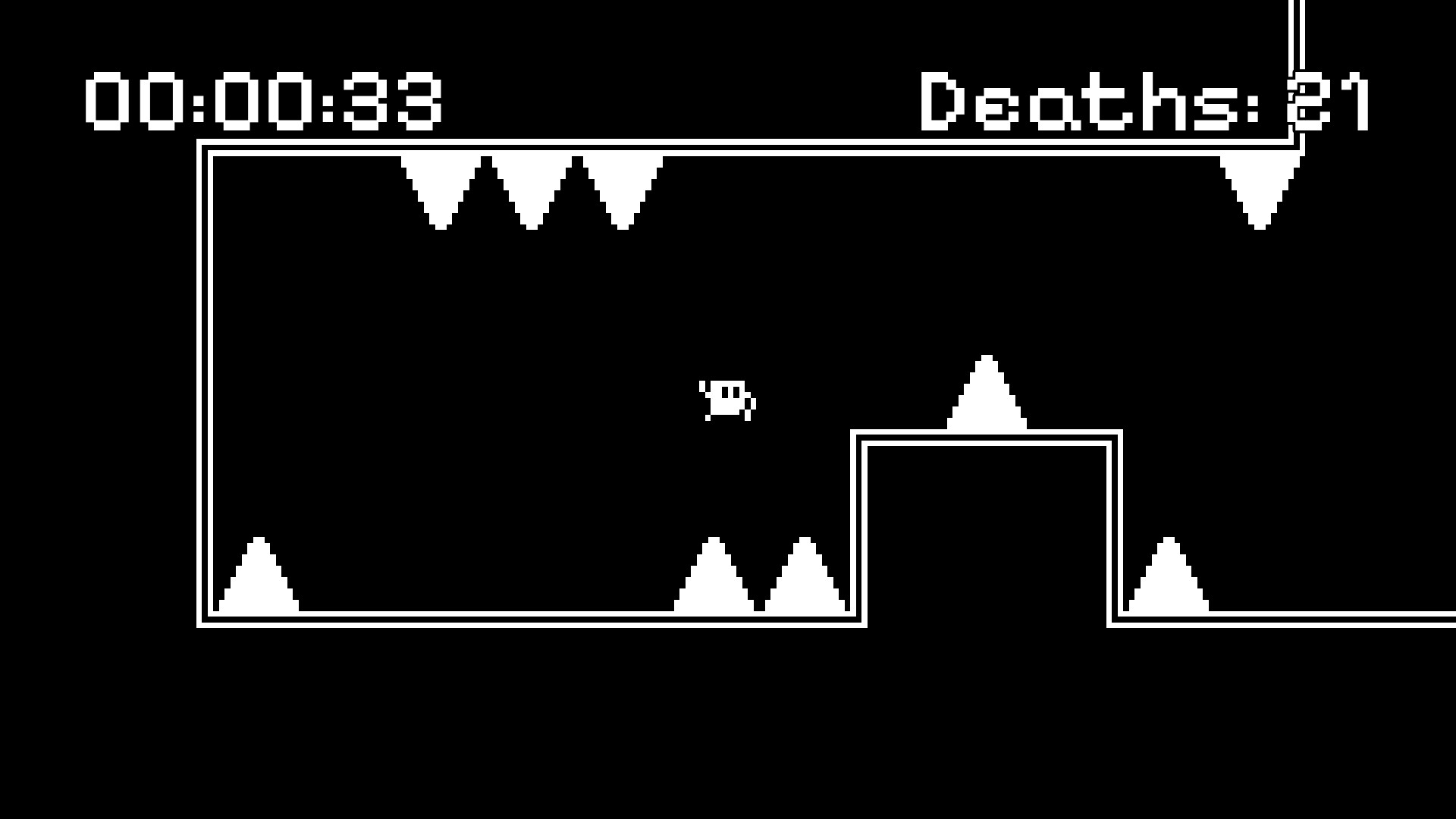 遊戲中玩家需要操控角色在尖刺之間跳躍。