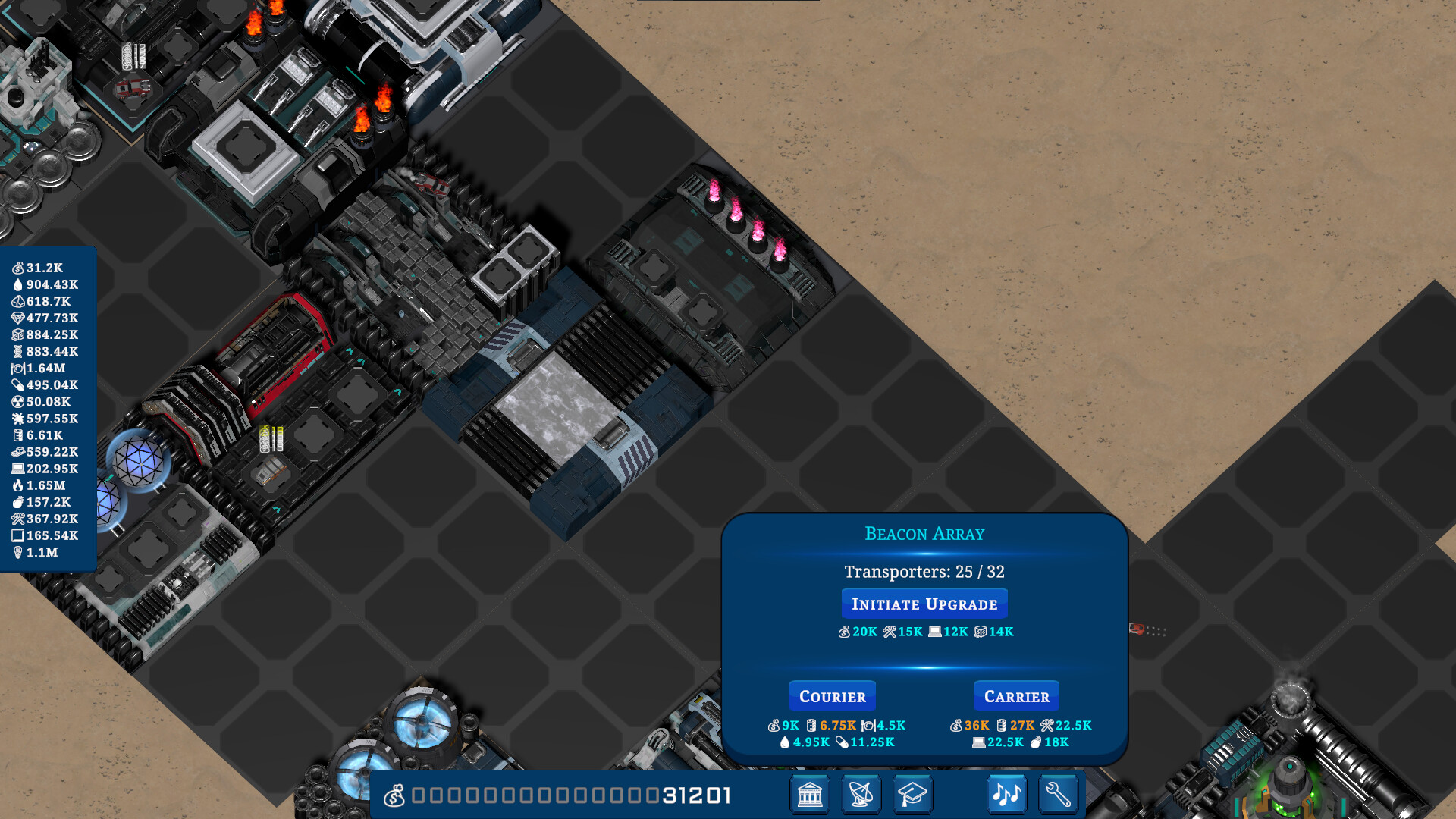 遊戲中的建築細節與科幻風格設計。