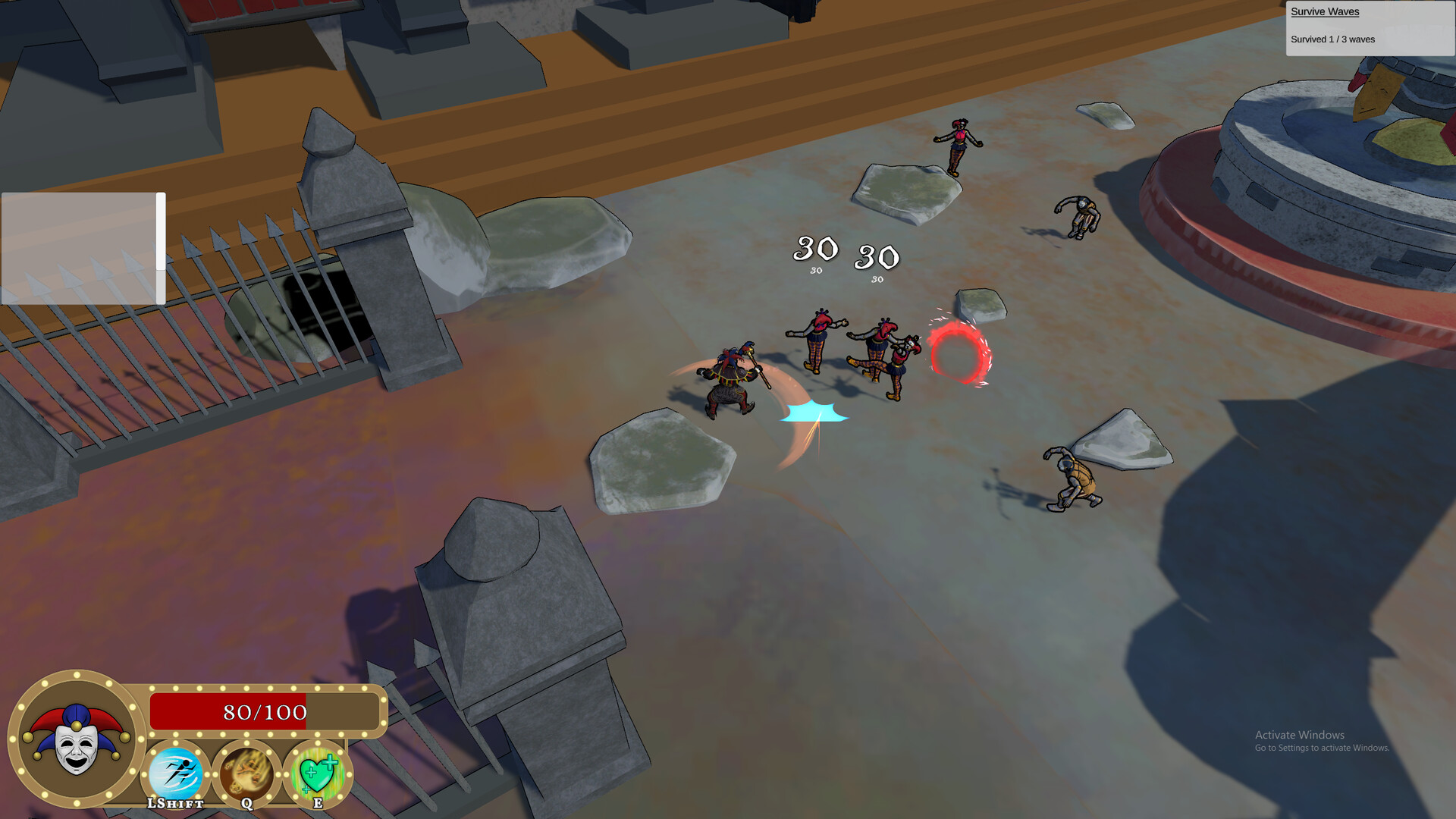 遊戲中的戰鬥畫面,充滿動感的特效