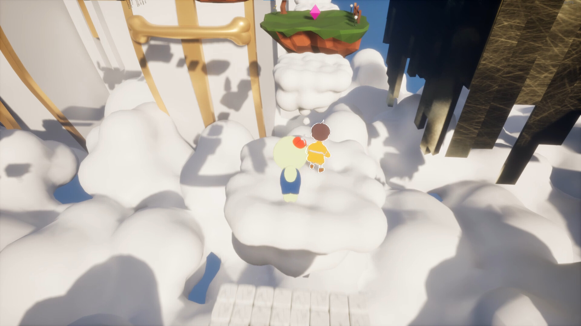 遊戲中溫馨的場景,兩位主角互相依偎。